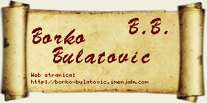 Borko Bulatović vizit kartica